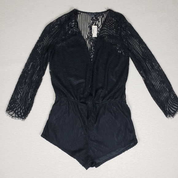 Maddy...k Black Lace Romper M - Picture 1 of 6